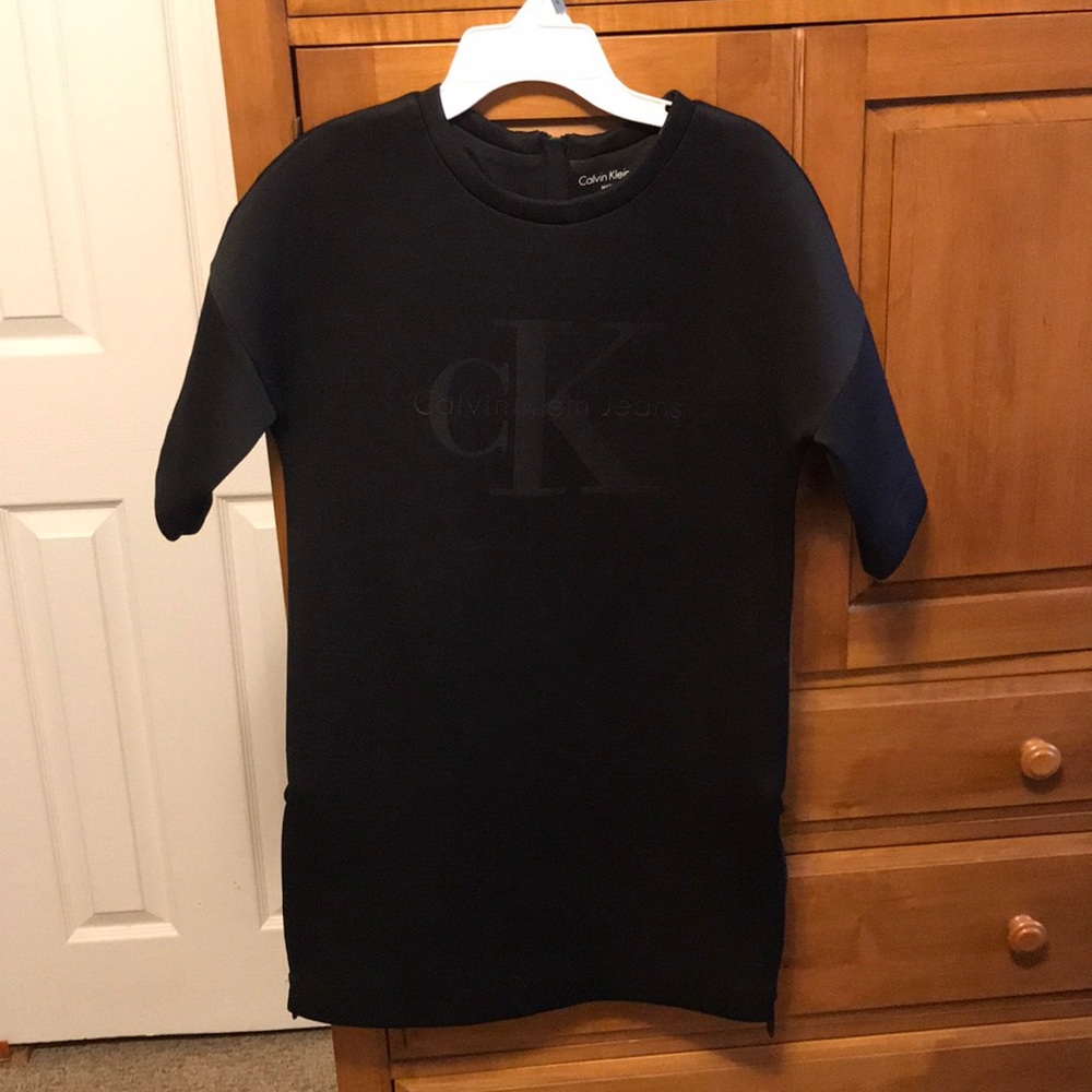 Calvin Klein black logo scuba dress